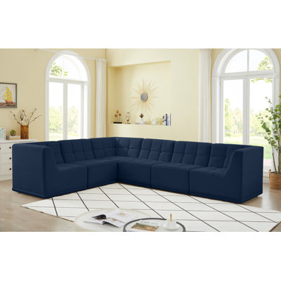 Hetal Velvet L-Shaped Sectional Reversible