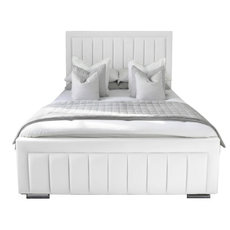 Abianna Upholstered Bed, Single (3'), White