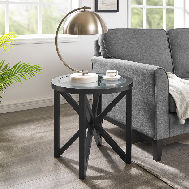 Table basse moderne en verre simple (table incluse seulement)