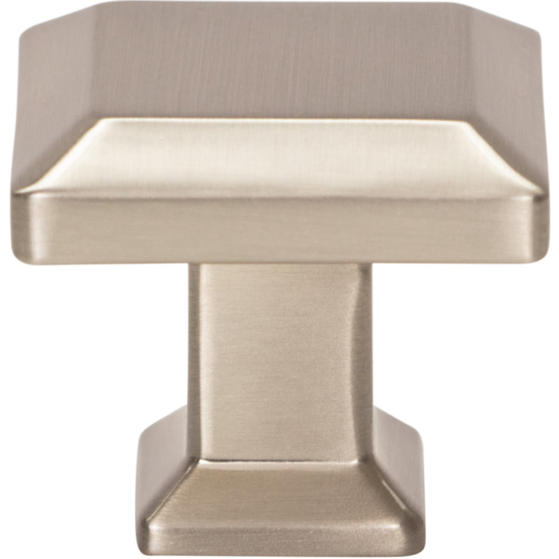 Sweetbriar Lane 1 1/4" Length Square Knob, Brushed Nickel