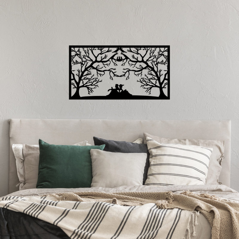 Elegant Decorative Metal Wall Accessory, Black, 14.6 x 27.6 inches | 100% Metal Construction, Thickness: 0.06 inches | Stylish Home Decor, Perfect for Living Rooms, Bedrooms, and Offices, Easy to Hang