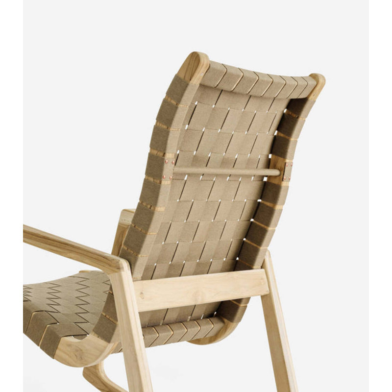 Arenal Teak Outdoor Rocker Chair, Sealed/Beige Outdoor Straps