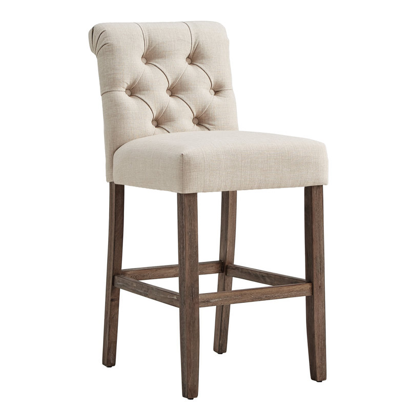 Tabouret Alsadig, Beige, Tabouret de bar (siège d'une hauteur de 30,75 po), Brun