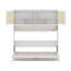 Lit escamotable simple avec armoire de rangement, bureau et lumière, lit escamotable escamotable mural en bois avec tablettes-94828631
