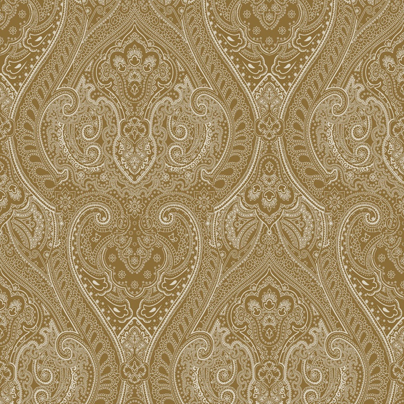 Zen Damask Paper Metallic Wallpaper Roll, Gold