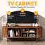 Meuble télé Mid-Century de 55 po avec porte coulissante pour petits espaces