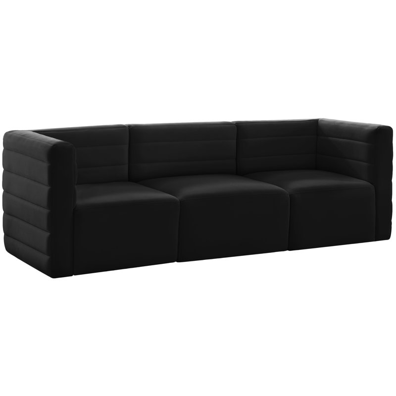 Canapé modulaire Enso, Velours noir