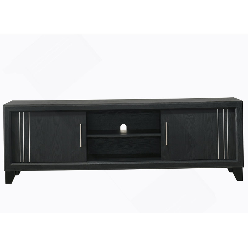 Meuble télé 1 pièce Contemporary, Gris anthracite