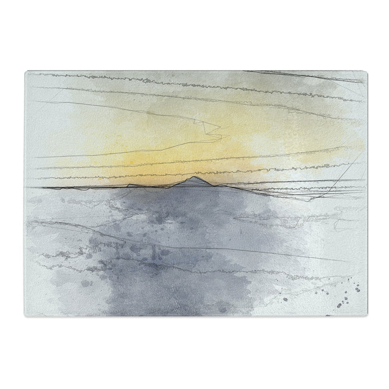 Tempered Glass Mountain Sunrise in Italy Chopping Board, 20 cm x 28.5 cm