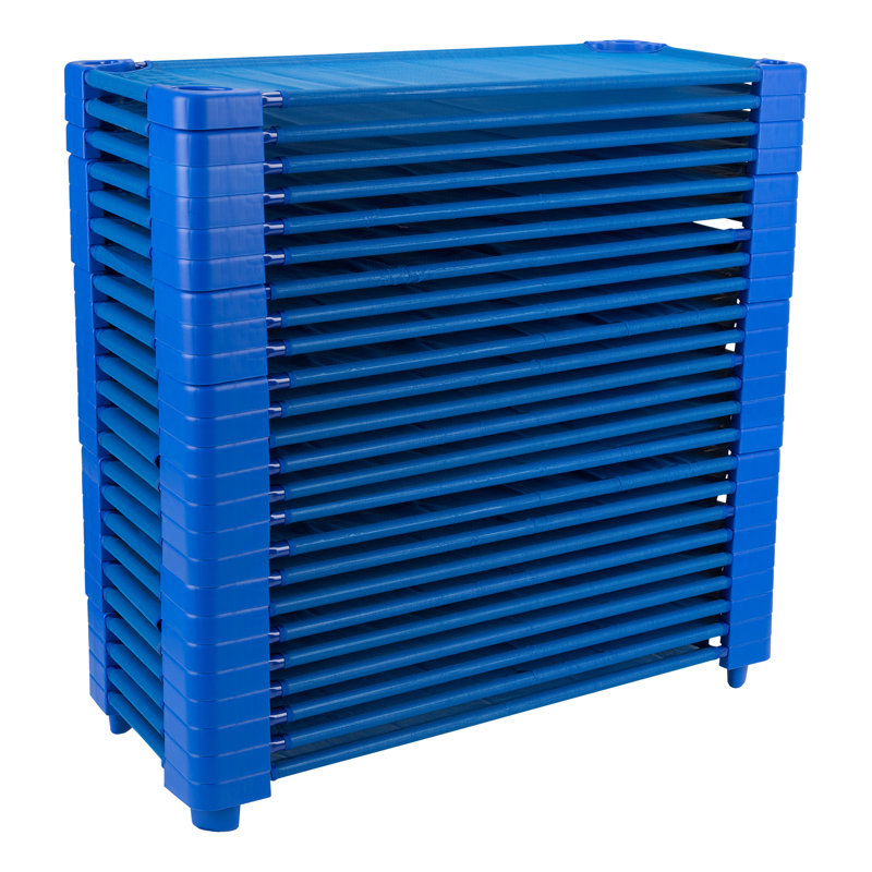 Heavy-Duty Mesh Fabric Stackable Daycare Cots (Set of 24), Standard