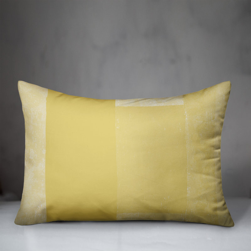  Coussin intérieur / extérieur géométrique, Jaune