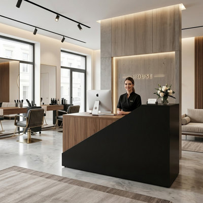 Nete Manufactured Wood Reception Desk