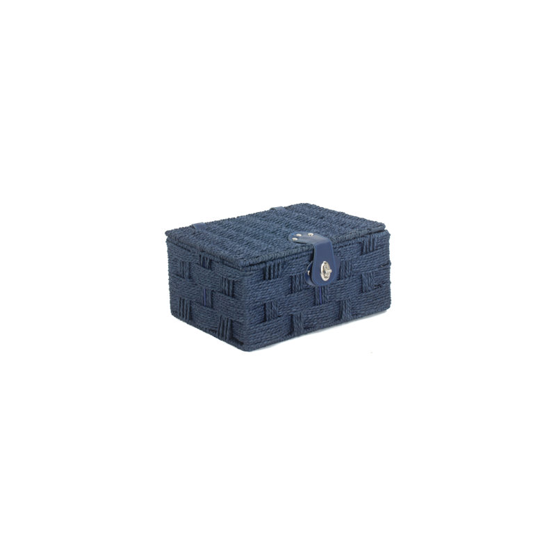 Paper Rope Gift or Storage Hamper, Blue, 15cm H x 30cm W x 21cm D