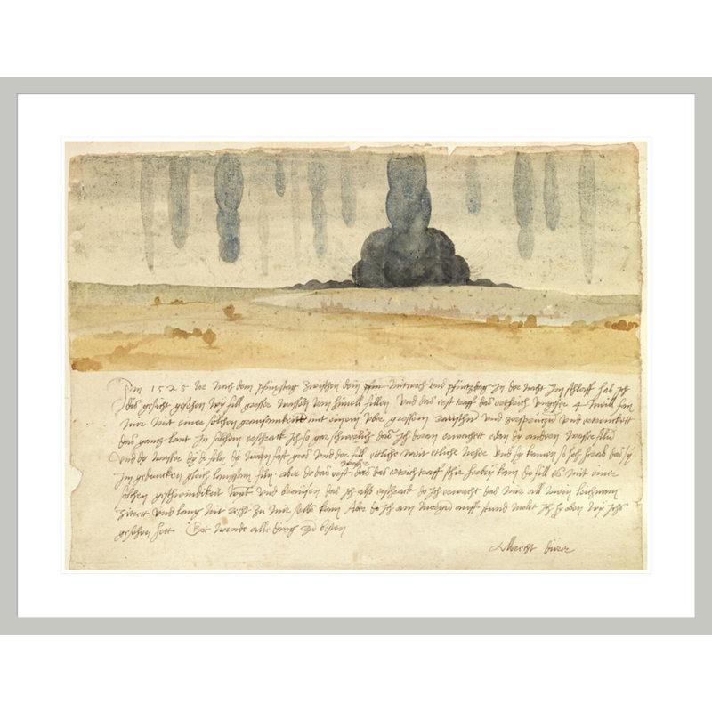 Paysage de rêve avec texte par Albrecht Dürer - Impression Giclée sur cadre, 32.52" H x 41.5" W