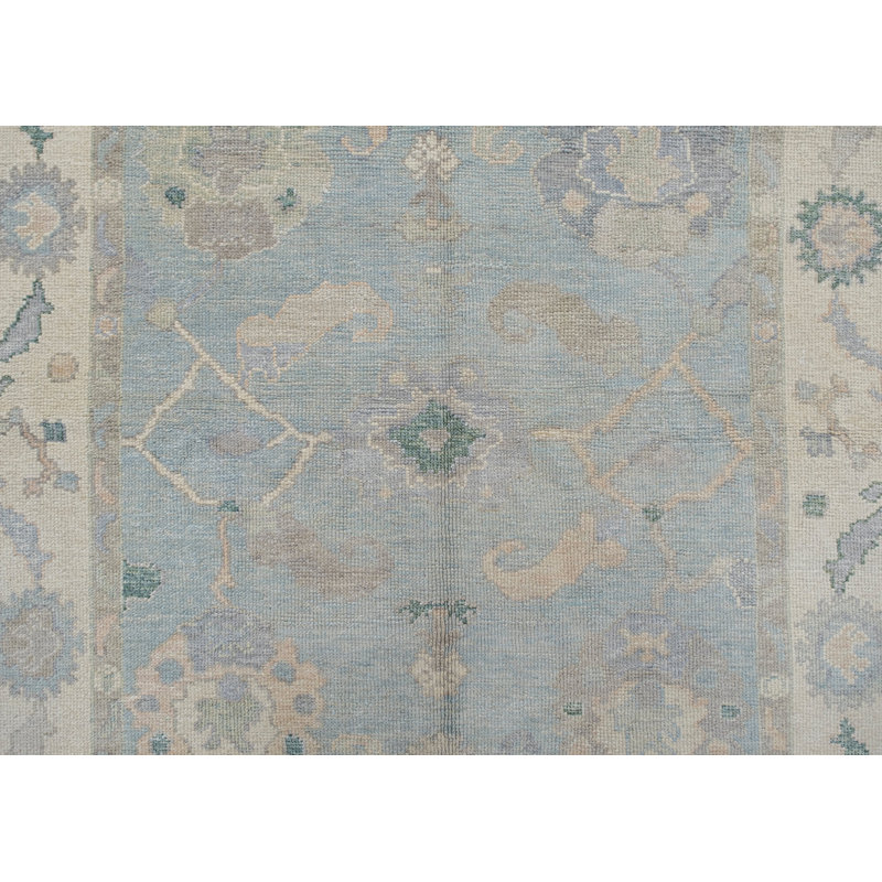 Tapis turc Oushak fait à la main 5 pi 1 po x 6 pi 7 po