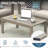 43" X 24" All-Weather Metal Outdoor Coffee Table With Wood-Look Top And Khaki Frame-2057290167