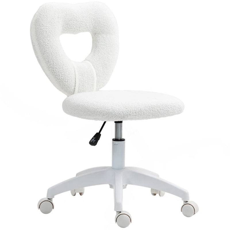 Chaise de bureau, chaise de bureau avec roues pivotantes, blanc