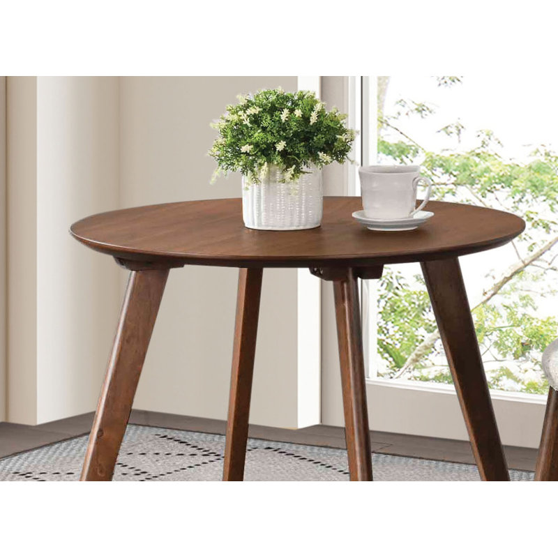 Table d'appoint ronde en noyer de style Mid-Century avec pieds fuselés | Idée de cadeau