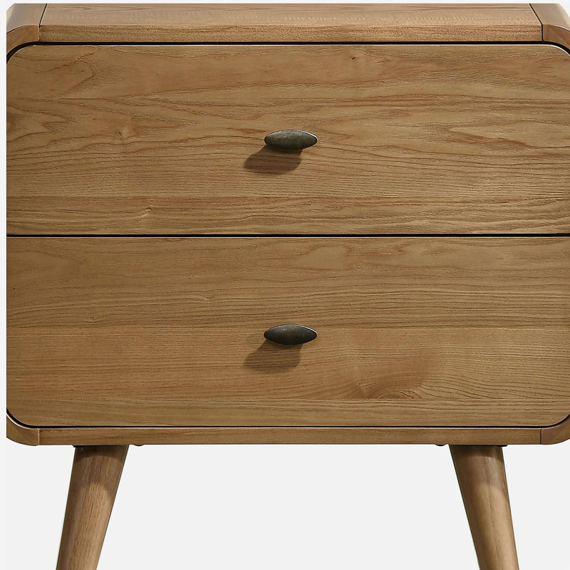 Winston Light Ash 2-drawer Nightstand Bedside Table