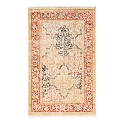 Mogul One-of-a-Kind Hand-Knotted Beige/Red/Black Area Rug 3'1"" x 4'10 -  Isabelline, E797C3A958B444A9B518AB498FA29685