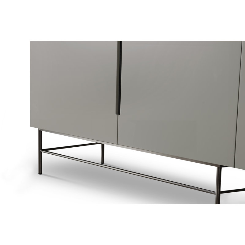 Nicholls 220cm Sideboard, Grey/Dark Chrome
