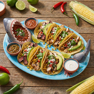 Shark Taco Holder, Handmade Ceramic Shark Sushi Plates, Funny Nacho Taco Stands Tray