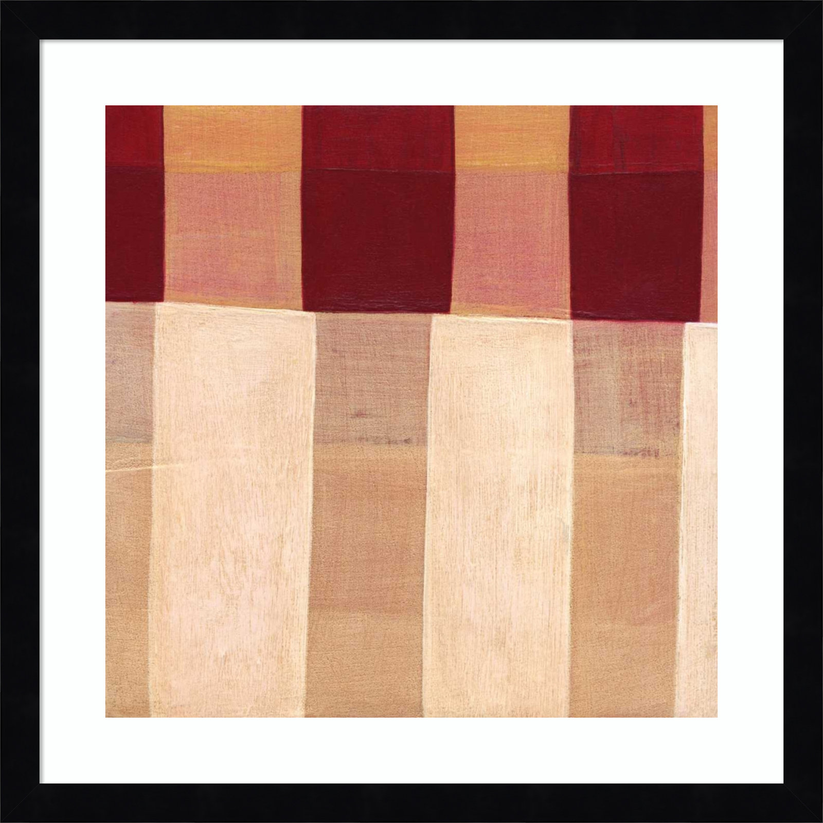 Broken Stripes 1 by Laura Nugent, Black, 17" H x 17" W x 1" D