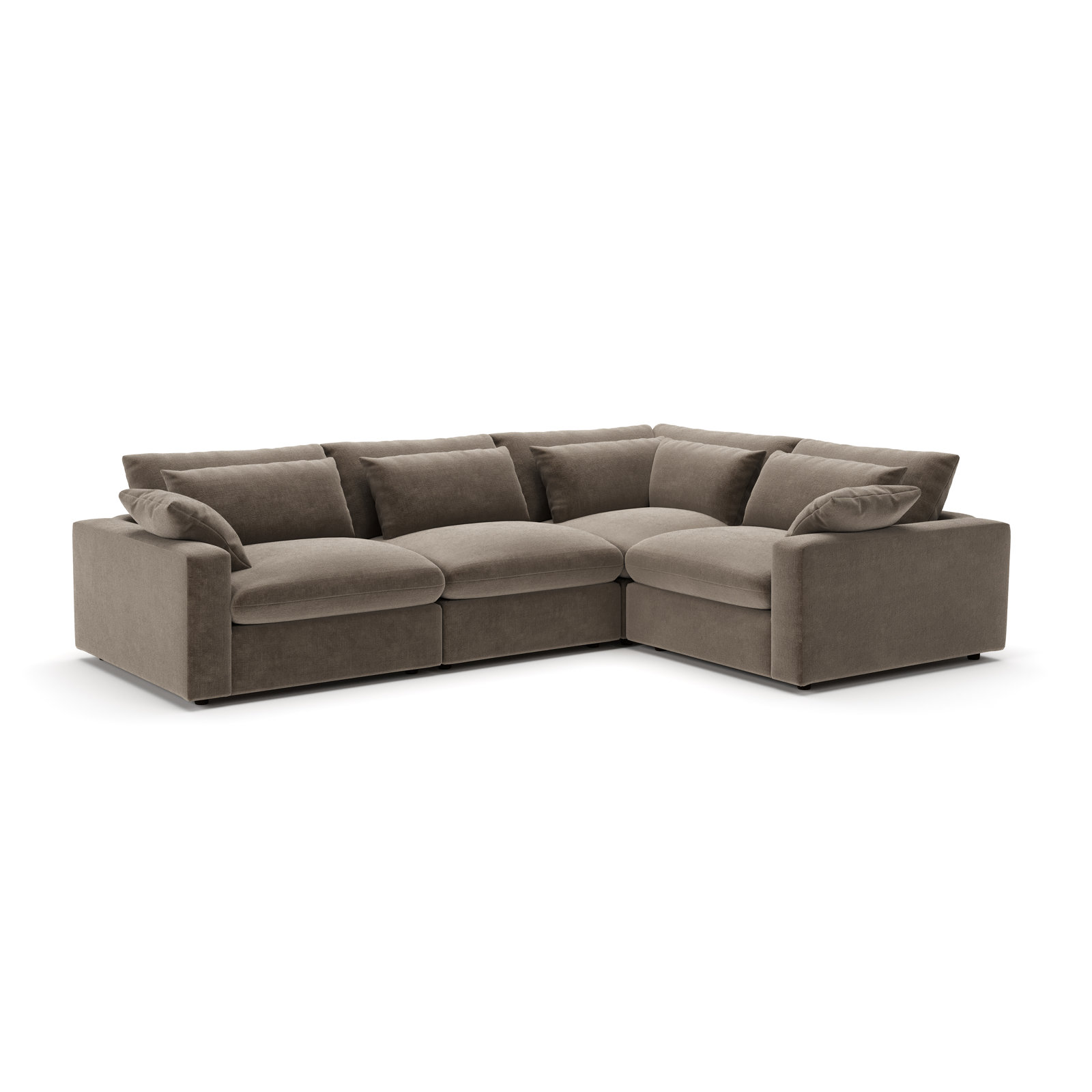 Remy 117'' 4 - Piece Modular Sectional, Andrew Driftwood Performance Chenille