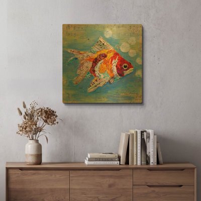 Fish Tale' By St. Hilaire Elizabeth Metal Wall Art, 24" x 24"