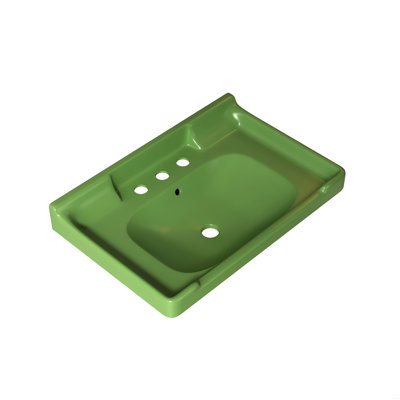 28" Bathroom Ceramic Basin With 3 Pre-Drilled Hole, No Cabinet And Faucet