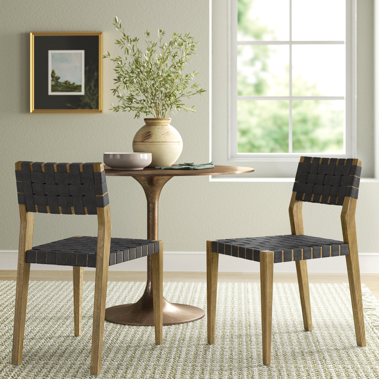 Orlando Oak Dining Chair, Light Brown/Charcoal