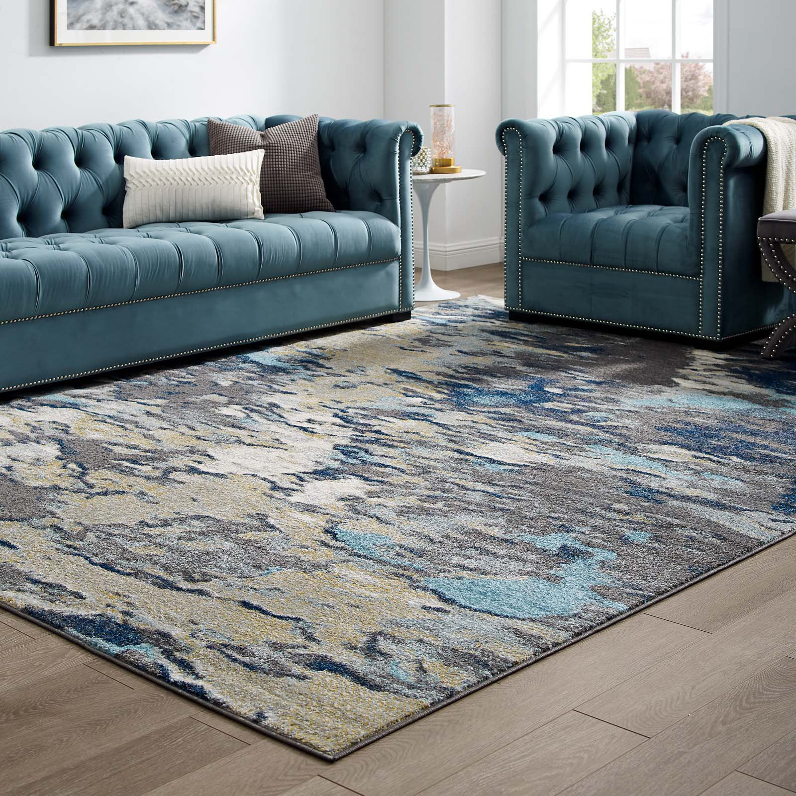 Modway Entourage Foliage Contemporary Modern Abstract Area Rug ...