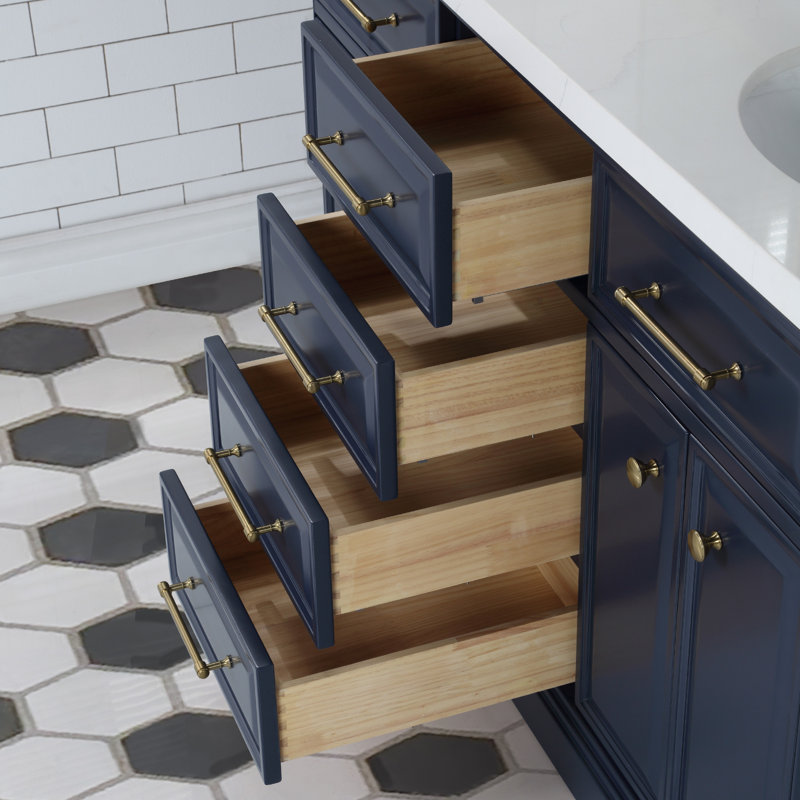 Palace 60'' W Vanity, Monarch Blue, Satin Gold