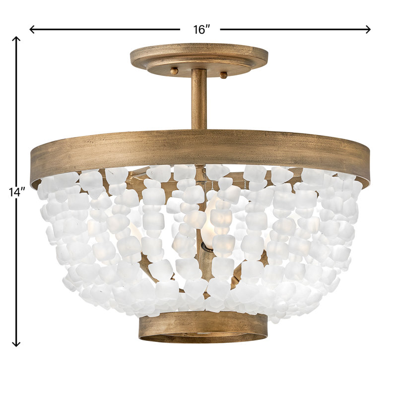 Bohemian Chic Burnished Gold & Soft Sea Glass LED Bowl Light