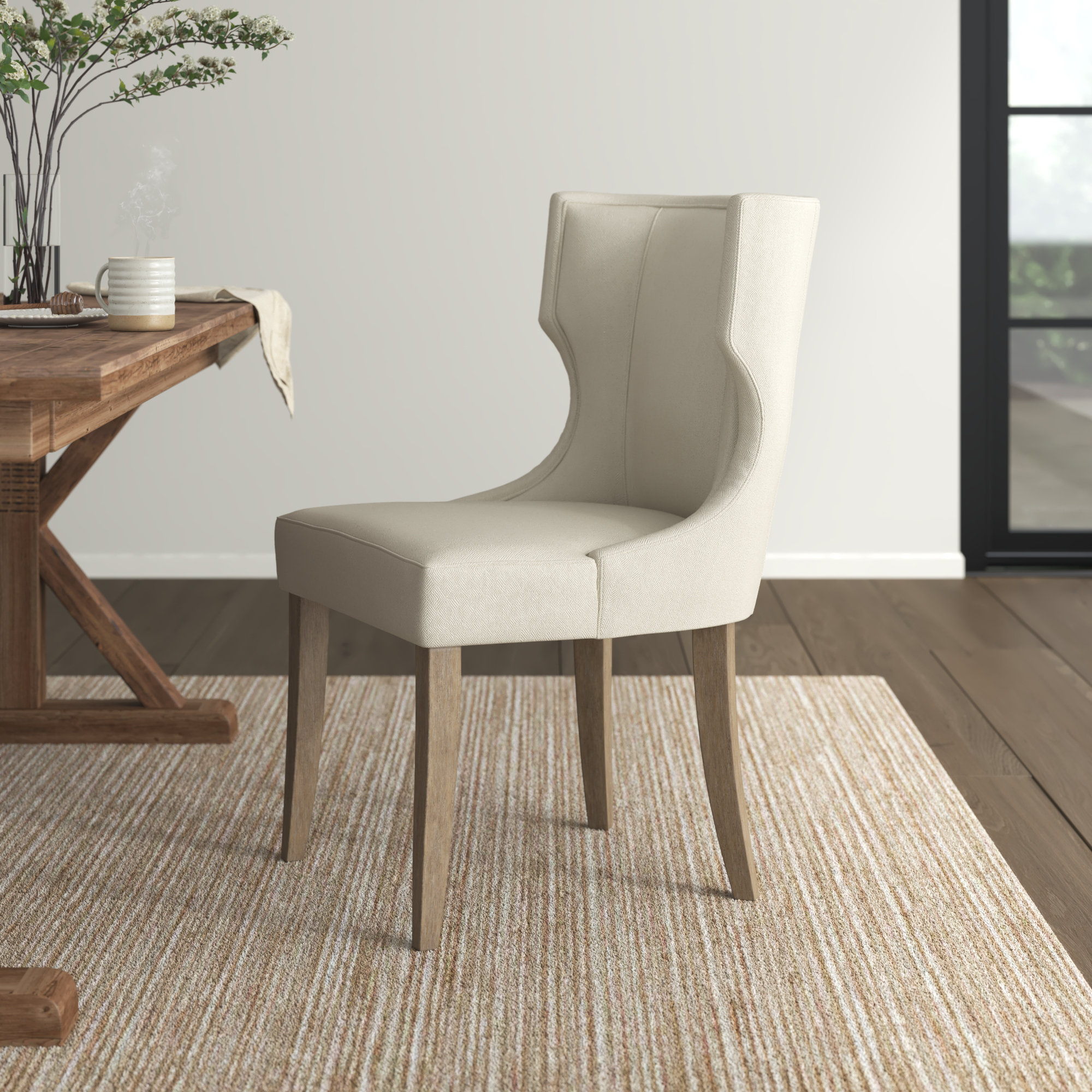 Carson Upholstered Dining Chair, Cream