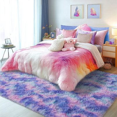 8×10ft Washable Area Rug Ultra Soft Fluffy Shag Rug  Indoor Carpet for Living Room Bedroom Kidsroom Home Decor