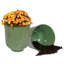 Pot de fleurs extérieur rond en métal Keirstyn - 11 po x 11 po x 12 po - vert - ensemble de 2-1224510320-1224510327