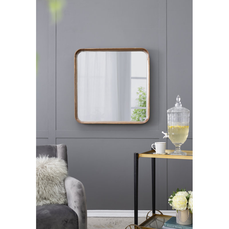 Grand miroir mural carré en bois pour le salon, la salle de bain et le vestibule