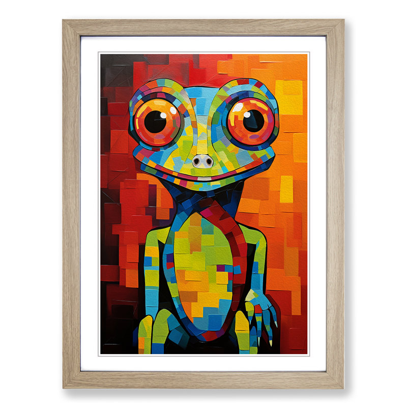 Single Picture Frame Print on Wood, 46cm H x 34cm W, Oak Framed