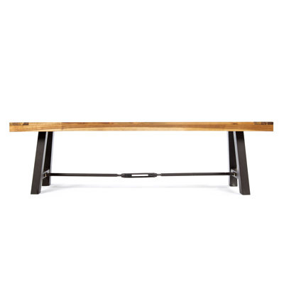 Acacia Wood Outdoor Dining Bench, Patio Backless Bench