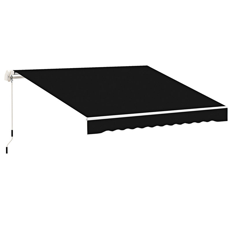 Outsunny Patio Retractable Awning, Black, 98.52" W x 78.77" D