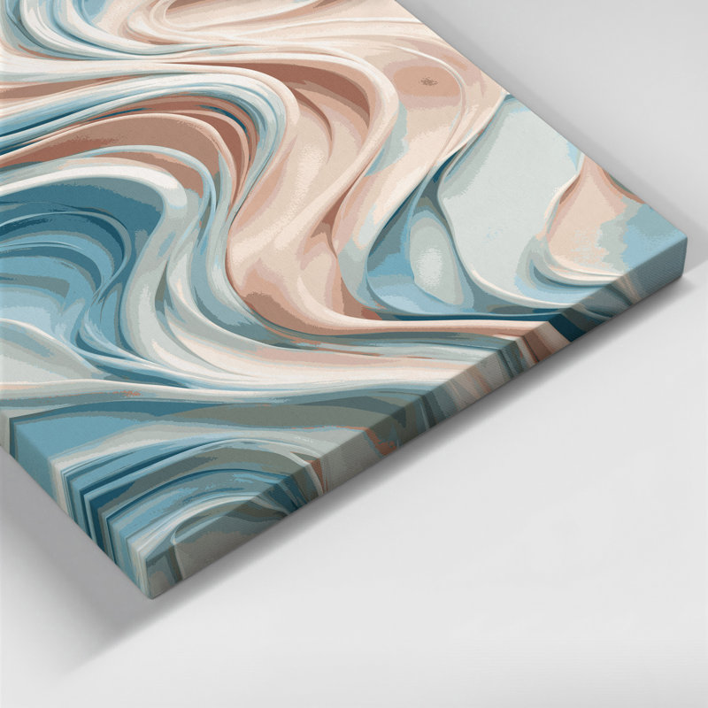 Aquarelle abstraite, art mural bleu sur toile 62, H 11 po x l 14 po