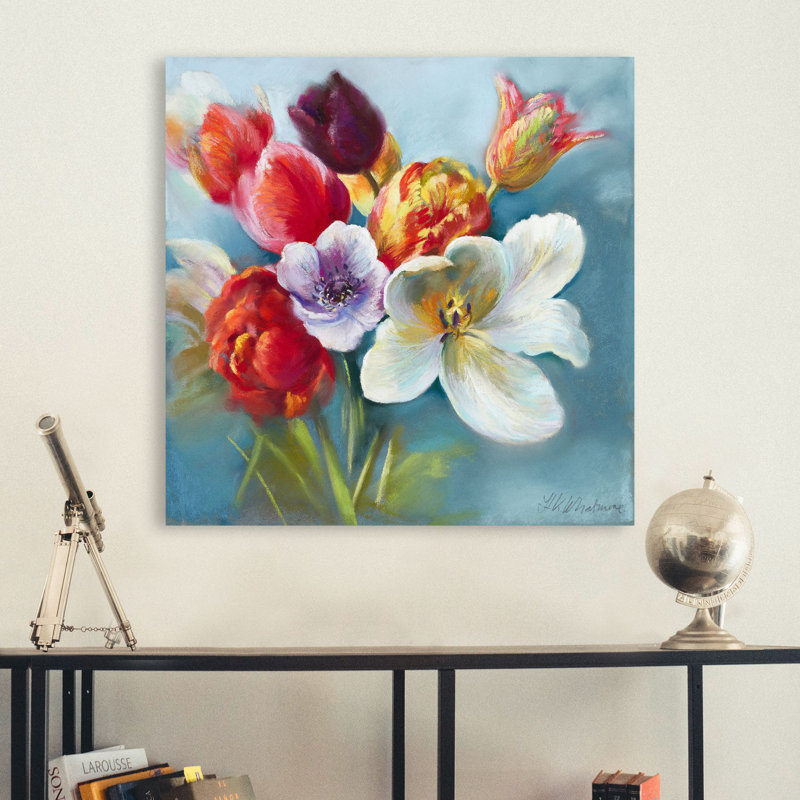 Tulips Picked For You I by Nel Whatmore - Wrapped Canvas Print, 70cm H x 70cm W x 4cm D