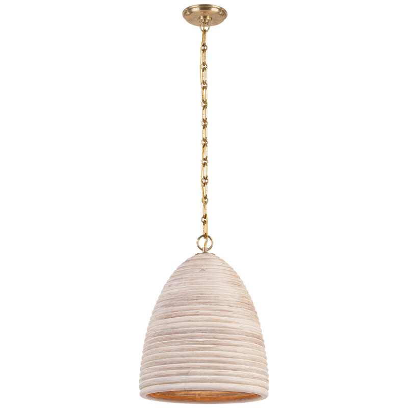 Emerson 1 - Light Pendant, Ash, Hand Rubbed Antique Brass