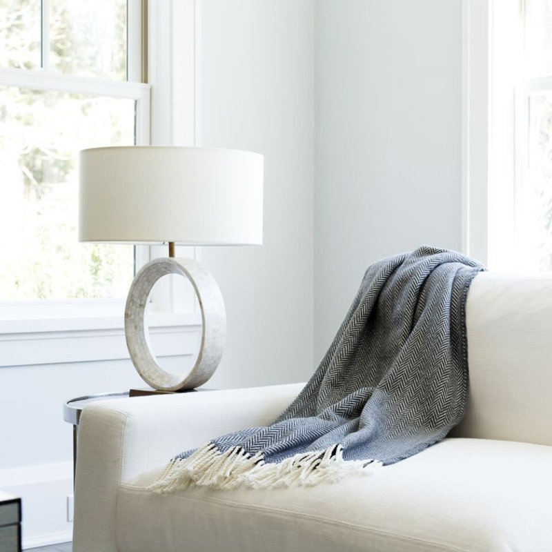 Brampt Hand Woven Throw Blanket, Dark Gray
