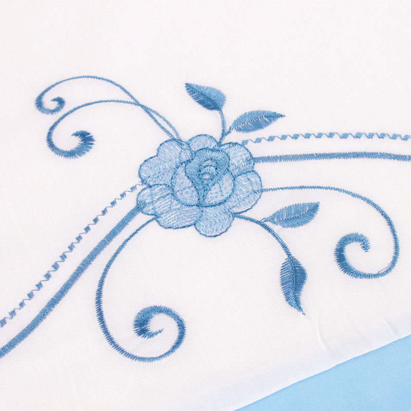 Tucanae Cotton Floral Duvet Cover Set with Pillowcases Included, Double Duvet Cover + 2 Standard Pillowcases, Blue