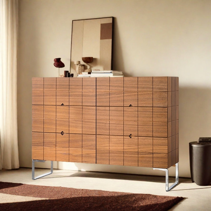 Solid Wood Six-Drawer Sideboard