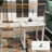 Modern 6-Piece Outdoor Patio Conversation Set with Steel Frame, Includes 3-Seat Sofa, Loveseat, 2 Armchairs, and 2 Coffee Tables for Backyard, Garden, White-1767064729