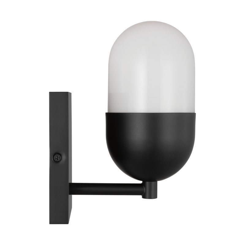 Midnight Black Milk Glass Wall Sconce Light