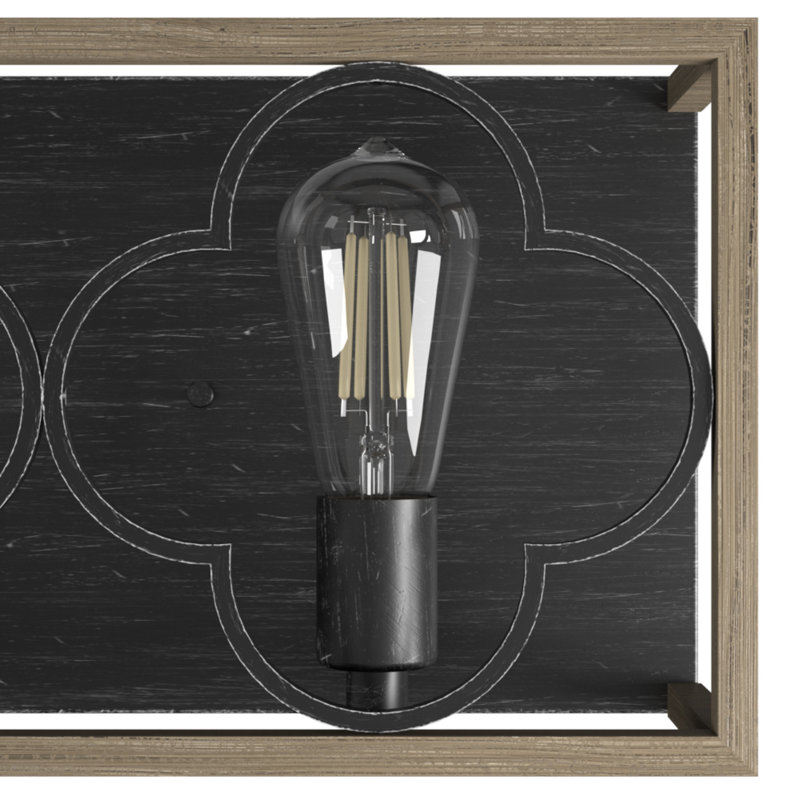 Gablecrest 3 Light Flush Mounted Bathroom Vanity Light, Black